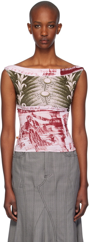 Photo: Miaou Pink & Green Lani Tank Top