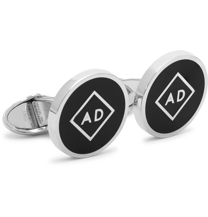 Photo: Dunhill - Rhodium-Plated and Enamel Cufflinks - Silver