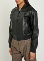 Joseph Quinn Leather Bomber Jacket Black