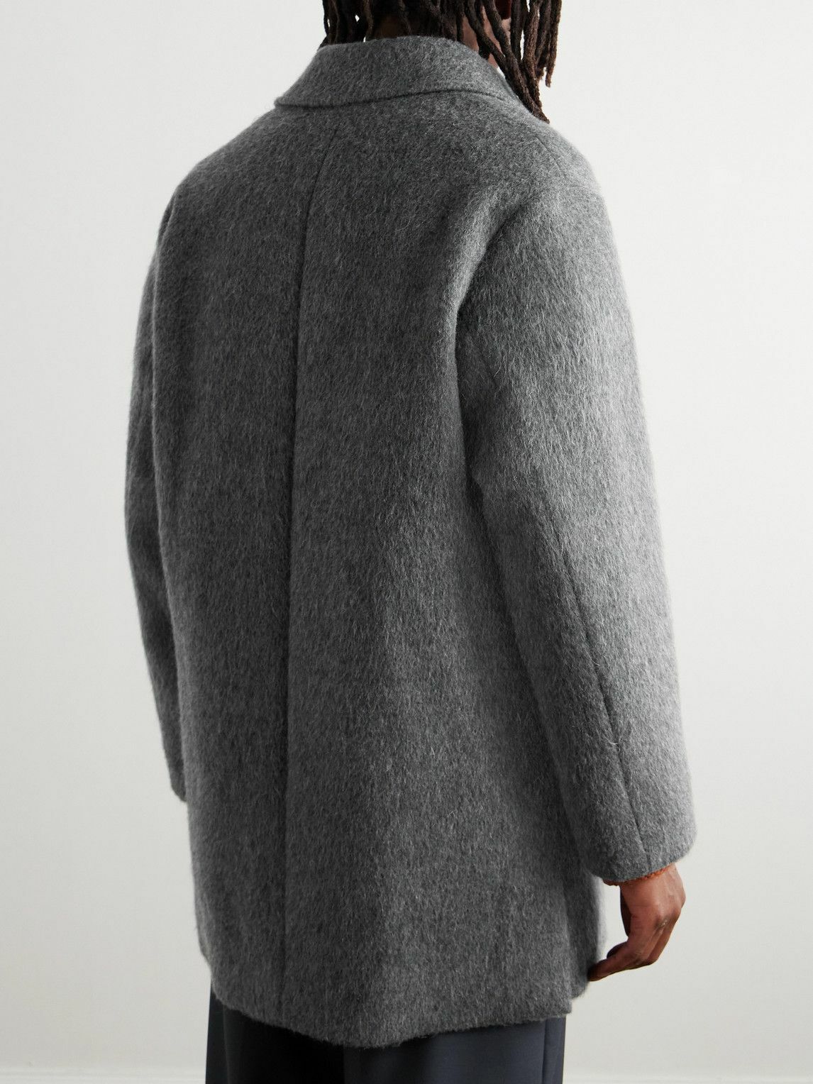 Kaptain Sunshine - Hunter Brushed Wool, Mohair and Camel-Blend Coat - Gray