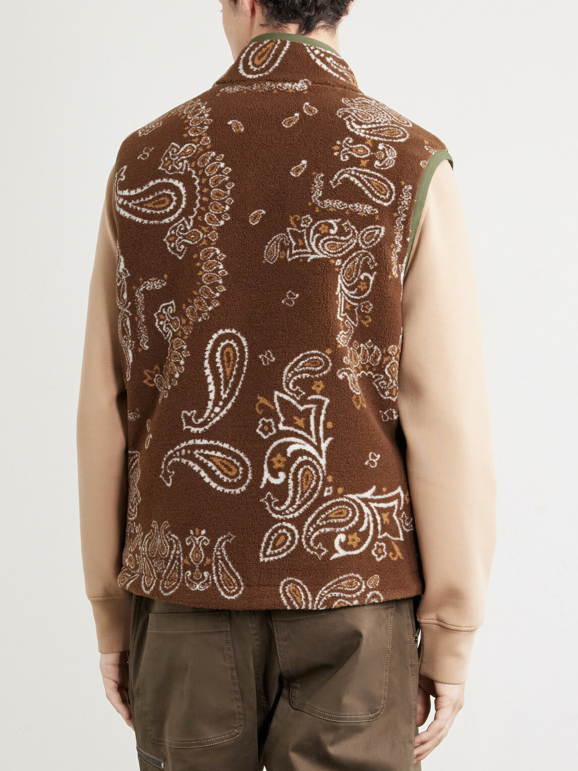 Moncler - Logo-Appliquéd Paisley-Print Fleece Vest - Brown