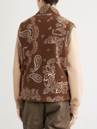 Moncler - Logo-Appliquéd Paisley-Print Fleece Vest - Brown