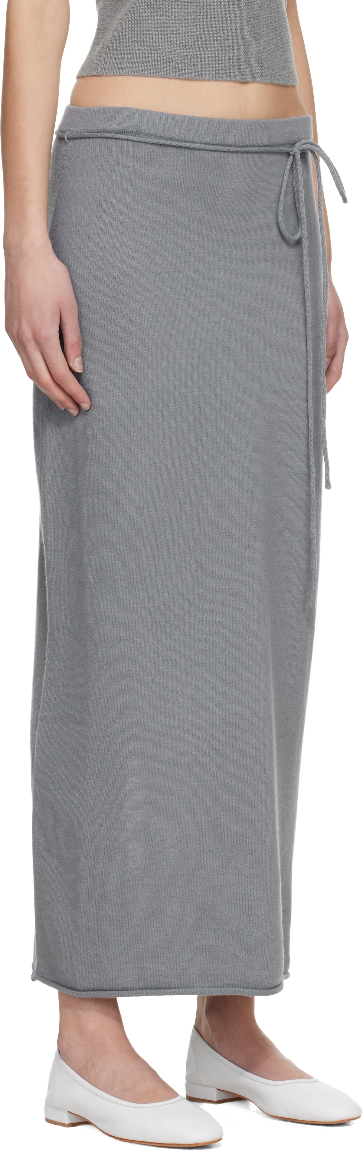 LE17SEPTEMBRE Blue Cashmere Blend Knit Maxi Skirt