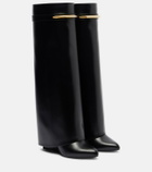 Givenchy Shark 95 leather knee-high boots