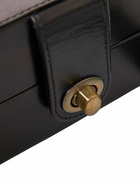 THE CONRAN SHOP Black Finish Leather Backgammon Set