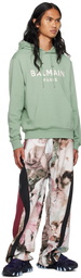 Balmain Green Printed Hoodie