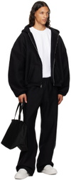 Alexander Wang Black Oversized Embroidered Logo Sweatpants