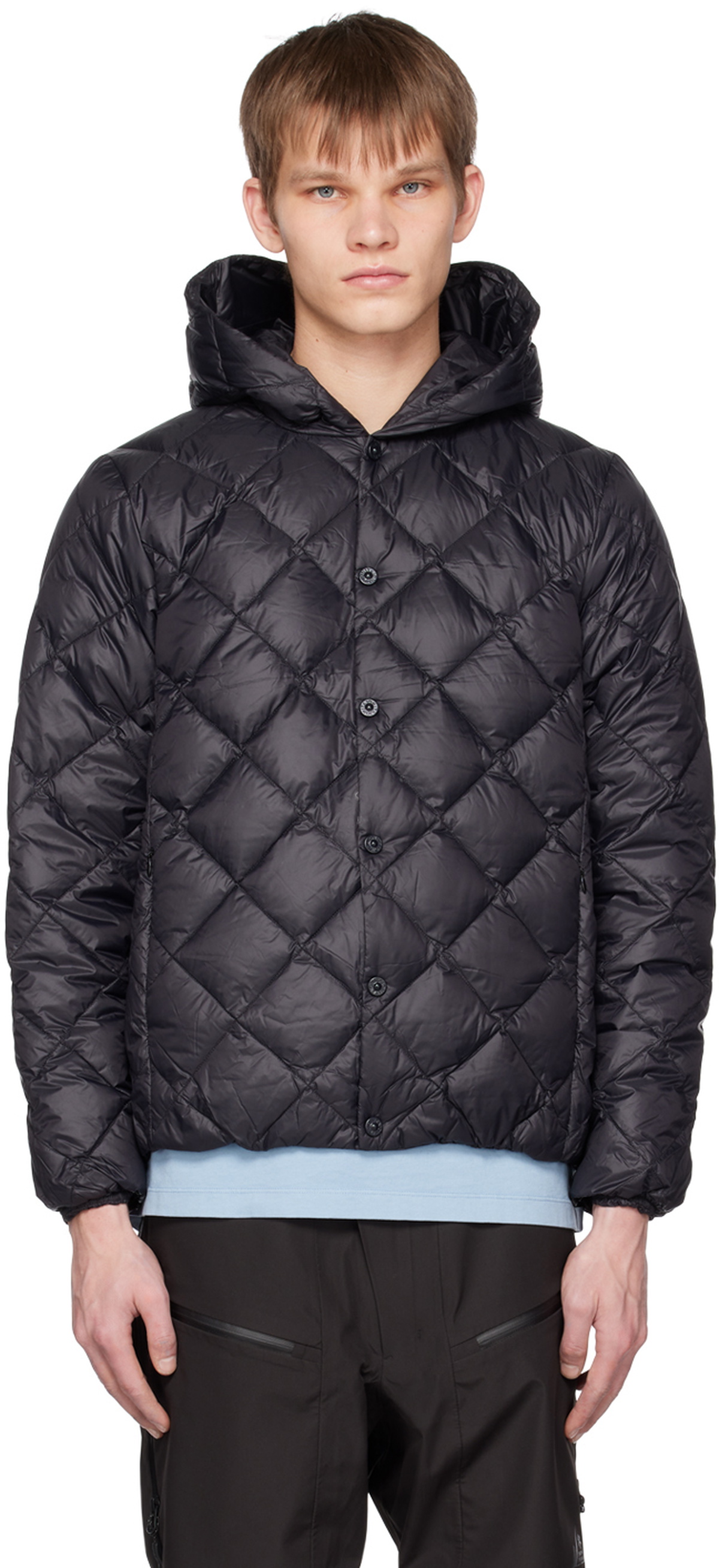TAION Black Hooded Down Jacket Taion Extra