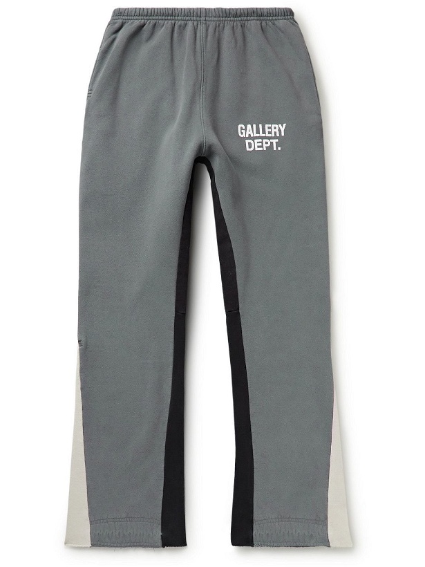 Photo: Gallery Dept. - Logo-Print Colour-Block Cotton-Jersey Sweatpants - Gray