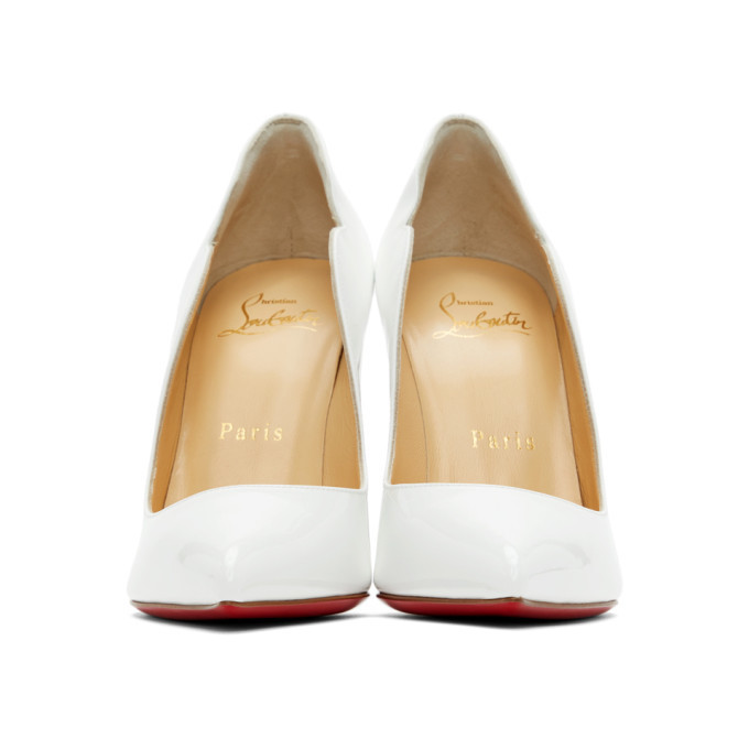 Christian Louboutin White Patent Hot Chick 100 Heels