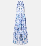 Camilla Embellished halterneck cotton poplin maxi dress