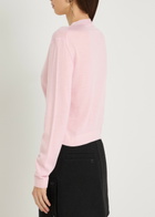 Courrèges Buckle Fastening Merino Wool Cardigan Light Pink