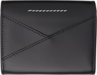 MM6 Maison Margiela Black Leather Flap Wallet