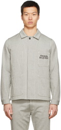 Alexander McQueen Black & White Canvas Overshirt Jacket