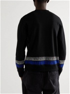 Aloye - Panelled Stretch-Knit and Cotton-Jersey Sweatshirt - Black