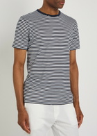 Sunspel Striped Cotton T-shirt Navy