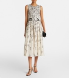 'S Max Mara Embellished floral cotton voile midi dress