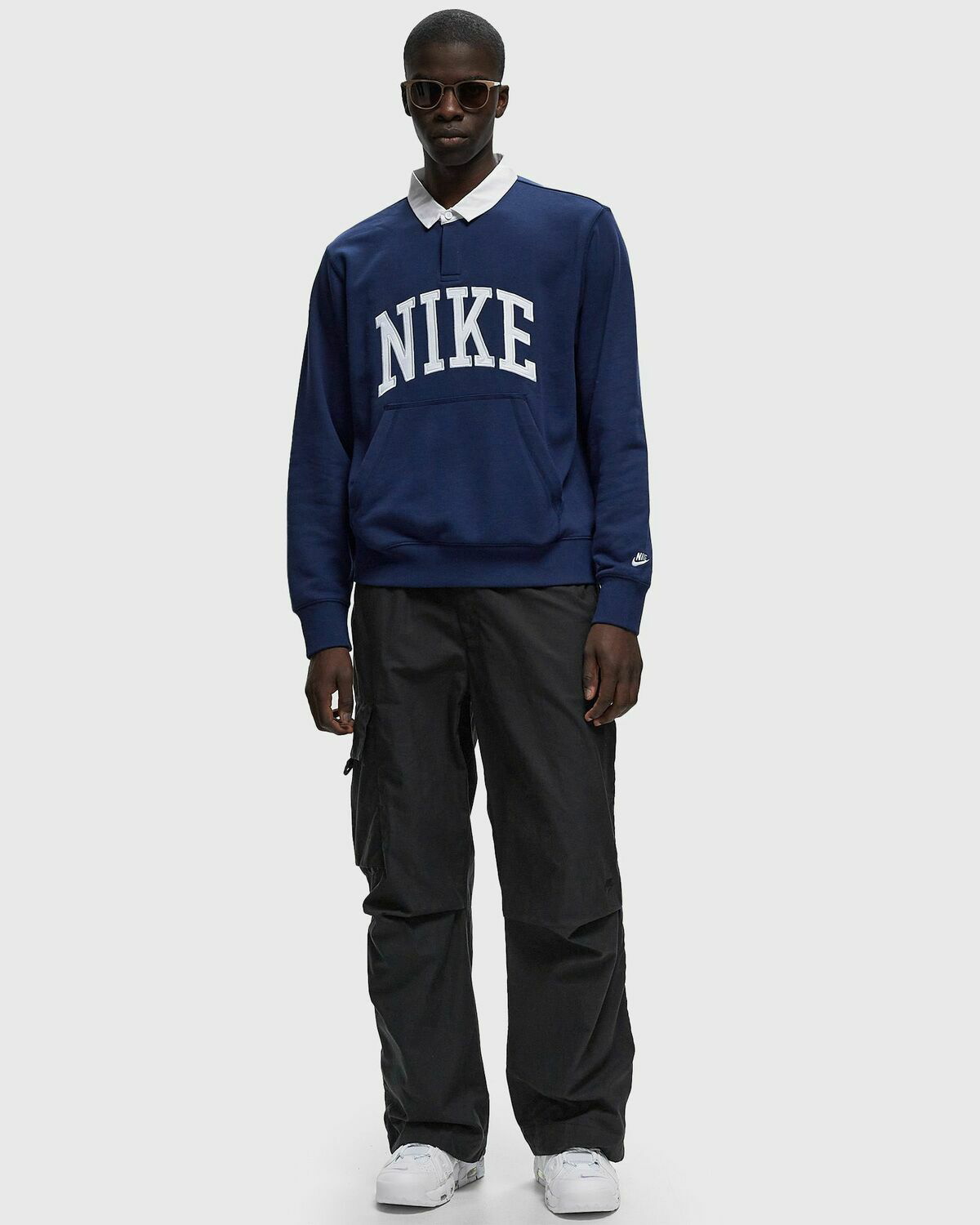 Nike - Club Fleece Long-Sleeve Fleece Polo - Midnight Navy