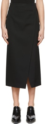 System Black Wool Midi Skirt