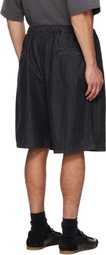 Maison MIHARA YASUHIRO Black Cotton Tencel Denim Shorts