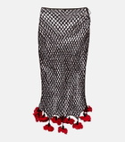 Alaïa Open-knit cotton midi skirt