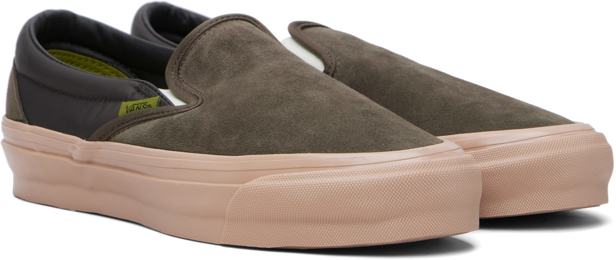 Vans Brown Premium Classic Slip-On Sneakers