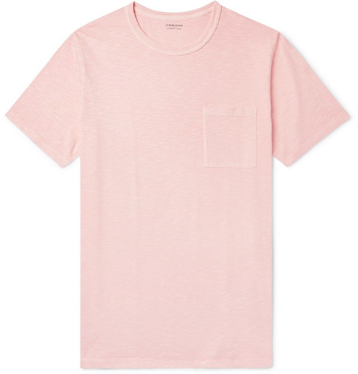 Photo: J.Crew - Garment-Dyed Slub Cotton-Jersey T-Shirt - Pink
