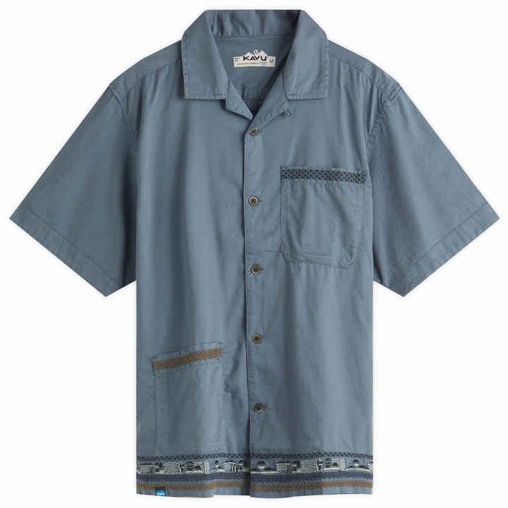 Photo: KAVU Men's Bay Beach Camp Collar Vacation Shirt in Stormy Weather