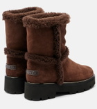 Aquazzura Teddi 20 shearling-trimmed suede ankle boots