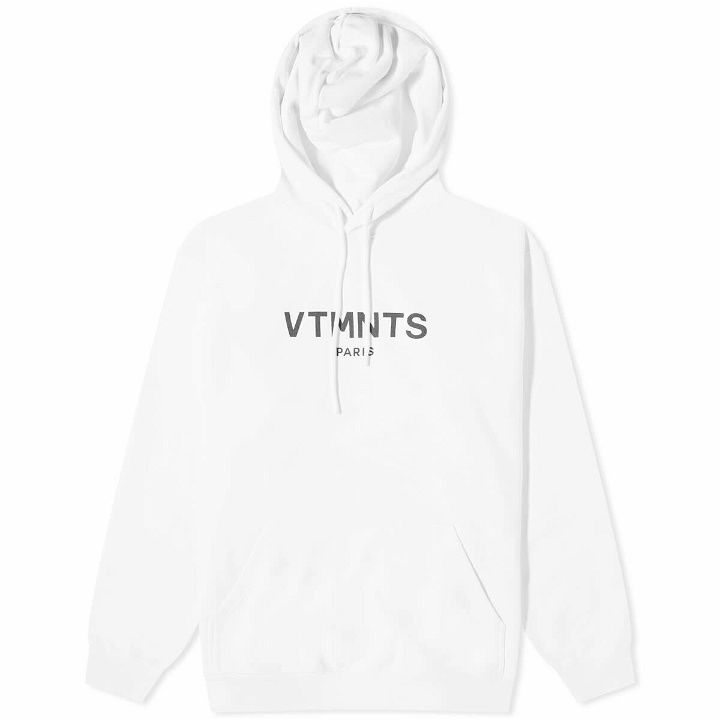 Photo: VTMNTS Men's Paris Logo Hoodie in White/Black