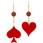 Undercover Red and Gold Spade and Heart Earrings