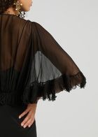 Chloe Ruffled Silk-chiffon and Crepe Maxi Dress Black