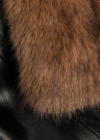 Stand Studio Estella Faux Fur-trimmed Faux Leather Coat Black