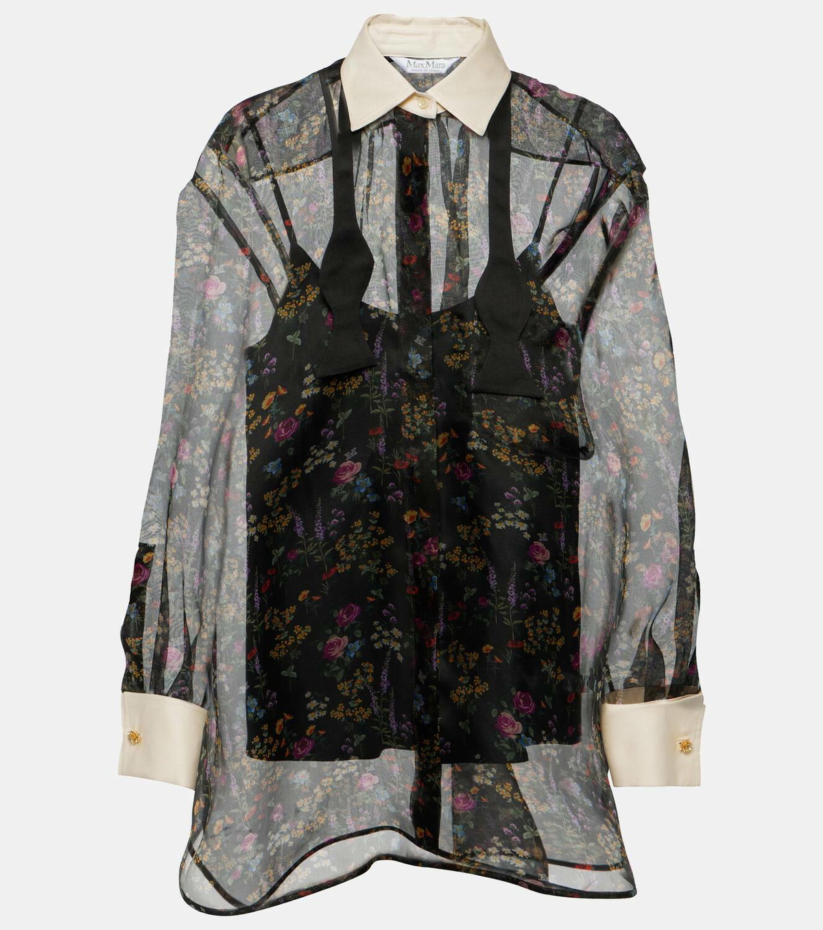 Tシャツ・カットソー Max Mara Studio Printed organza Barnaba shirt 24188637_54278351_600.jpg