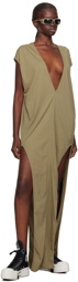 Rick Owens DRKSHDW Khaki Arrowhead Maxi Dress