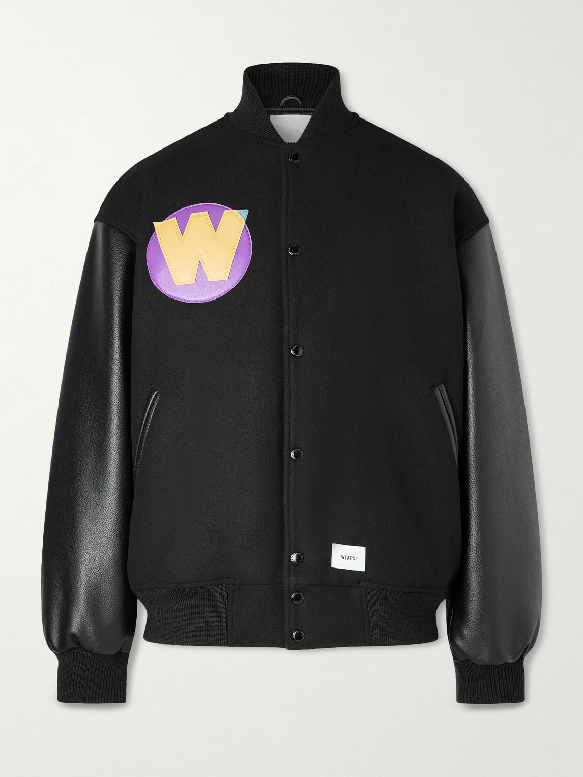 WTAPS - Logo-Appliquéd Panelled Melton Wool-Blend Jacket - Black