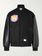 WTAPS - Logo-Appliquéd Panelled Melton Wool-Blend Jacket - Black