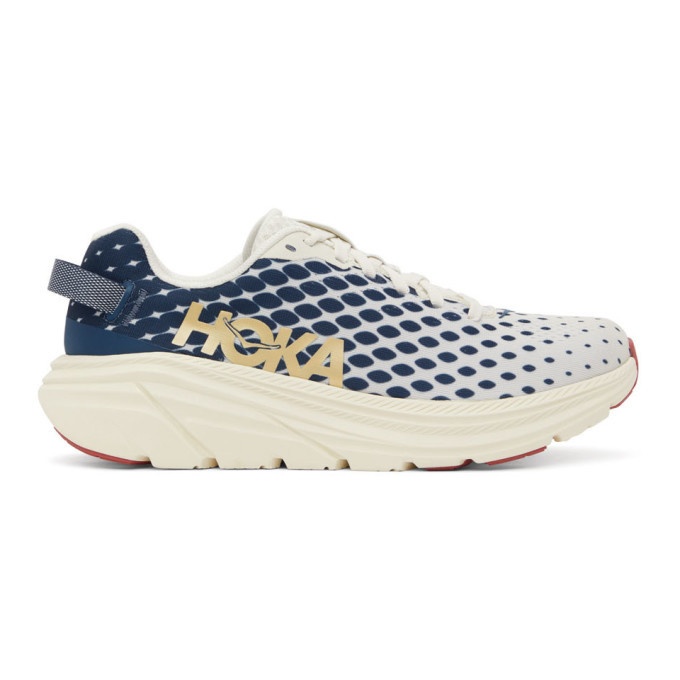 Photo: Hoka One One Off-White and Blue Rincon 2 Sneakers