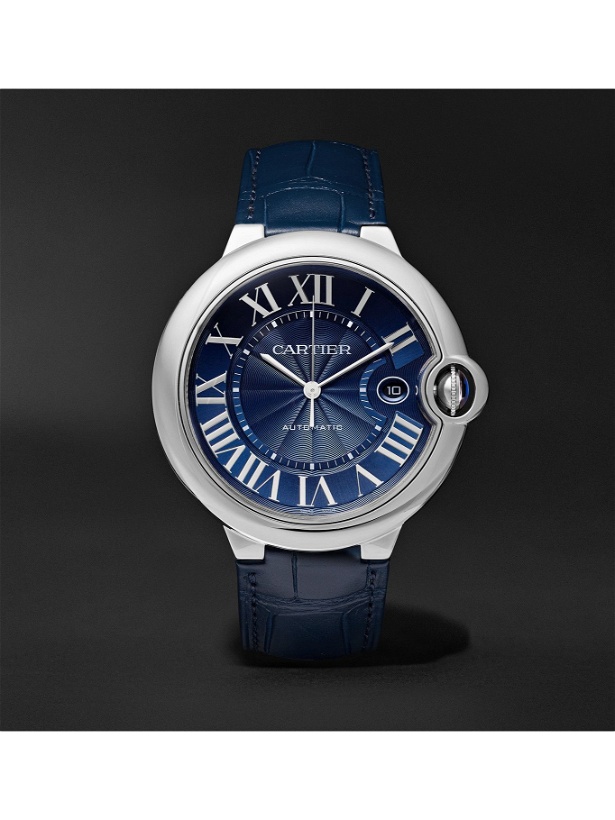 Photo: Cartier - Ballon Bleu de Cartier Automatic 42mm Steel and Alligator Watch, Ref. No. CRWSBB0025