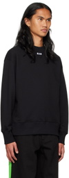 MSGM Black Embroidered Sweatshirt