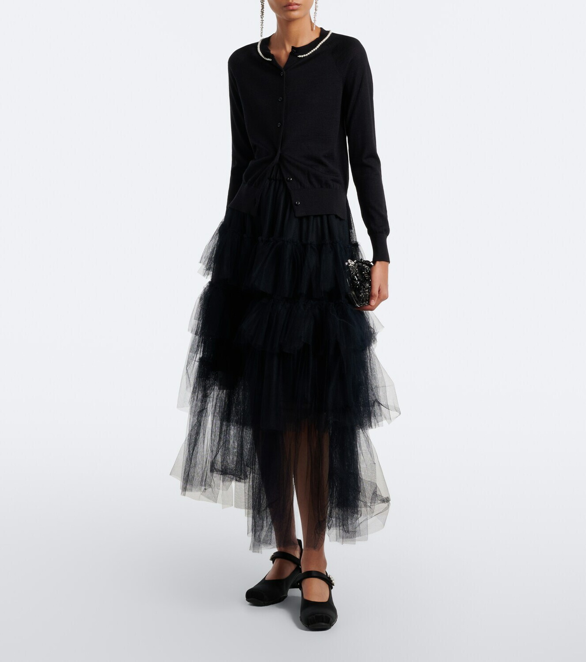 Simone Rocha Embellished wool and silk cardigan