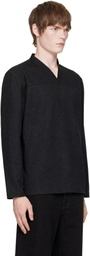 LEMAIRE Black V-Neck Top