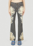 Guess USA Floral Printed Flared Jeans