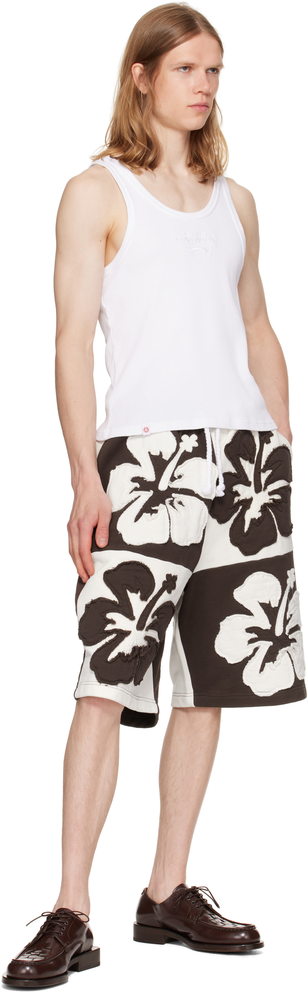ABRA Brown & Off-White Flower Shorts