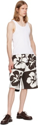 ABRA Brown & Off-White Flower Shorts