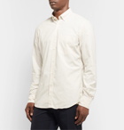 Incotex - Button-Down Collar Textured-Cotton Shirt - Ivory