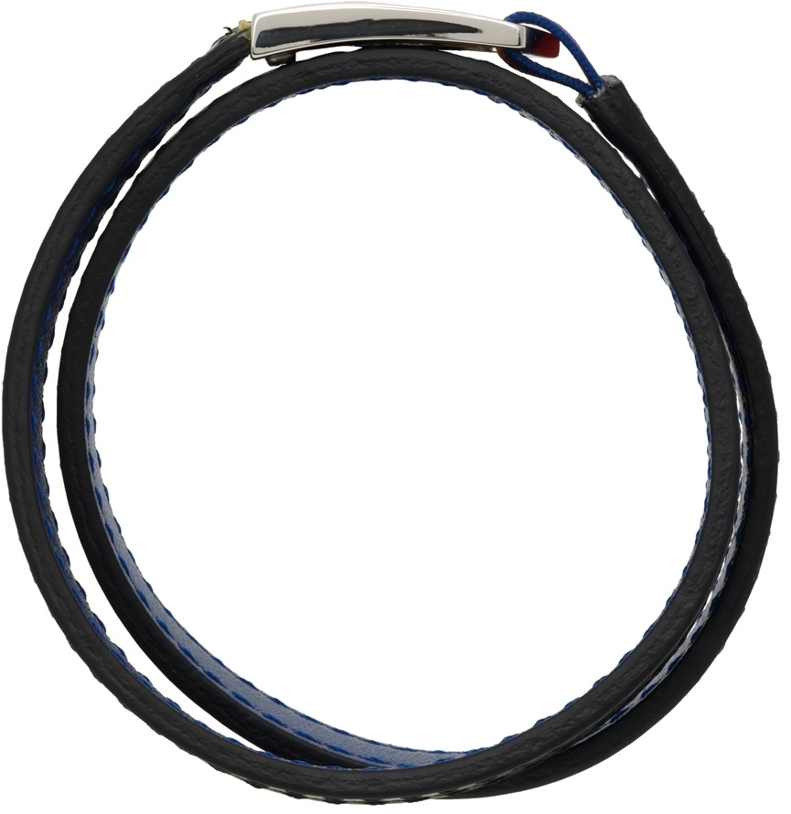 Paul Smith Black Leather Hook Bracelet