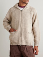 FrizmWORKS - Shawl-Collar Wool-Blend Zip-Up Cardigan - Neutrals