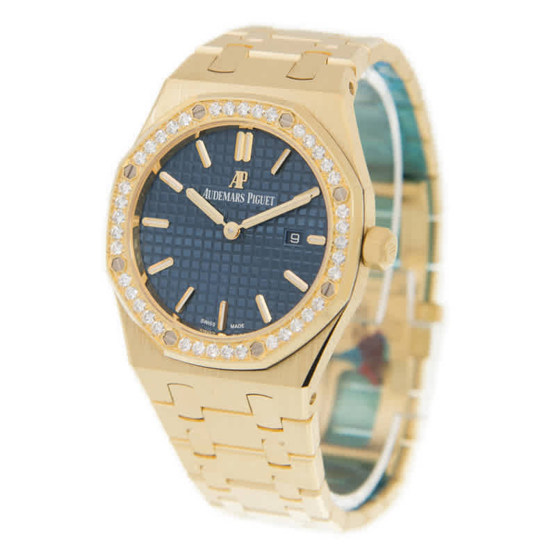 Audemars Piguet Royal Oak Blue Dial Ladies 18 Carat Yellow Gold Watch 67651BA.ZZ.1261BA.02