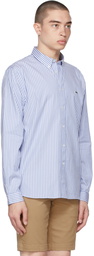 Lacoste Blue & White Striped Regular-Fit Shirt